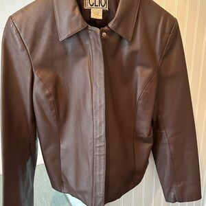 Chocolate Leather! Women's Sleek Jacket in Rich Brown